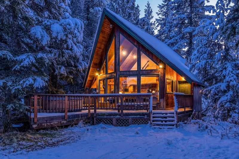 Rustic Cabin Retreats In Snowy Forests