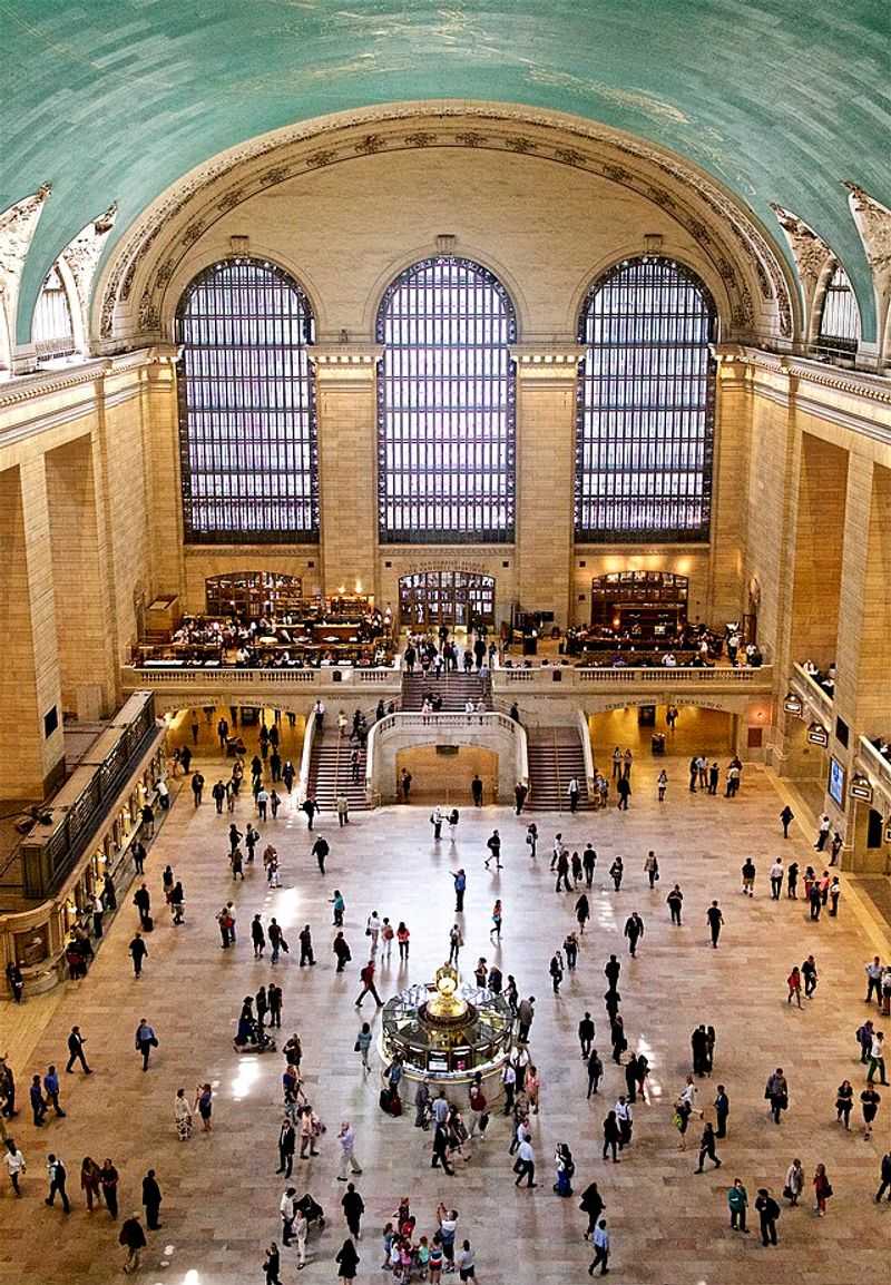 Grand Central Terminal Captured from Its Overhead Balcony