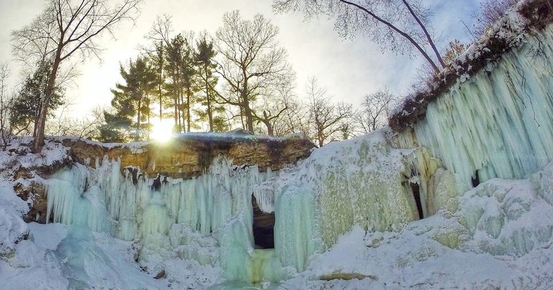 Frozen Minnehaha Falls Adventure