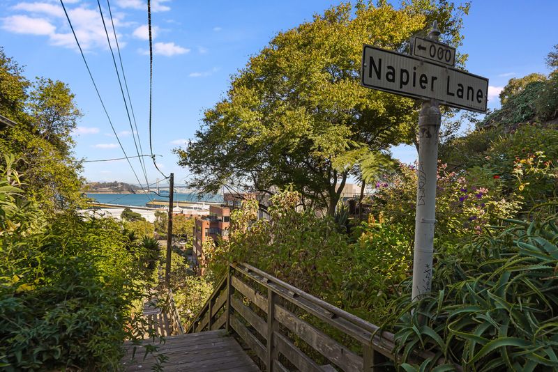 Napier Lane: A Historic Wooden Sidewalk Overlooking the Bay