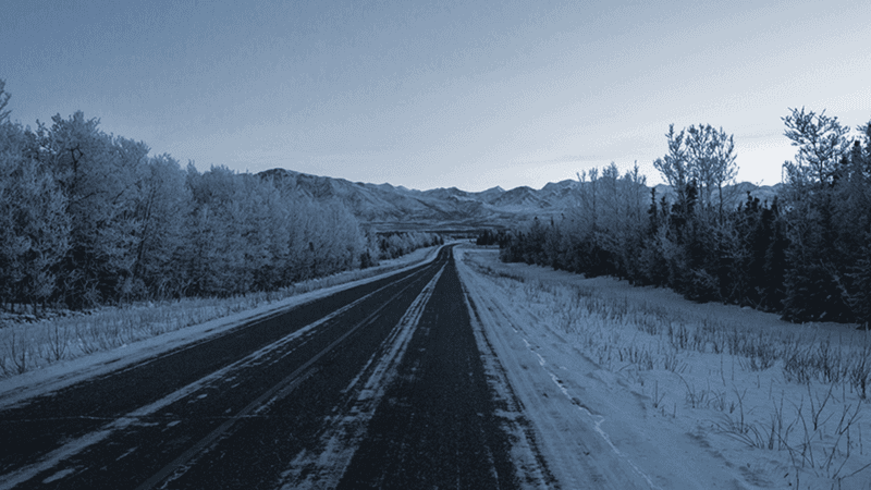 Winter Ice Forms Quickly On Desert Roads