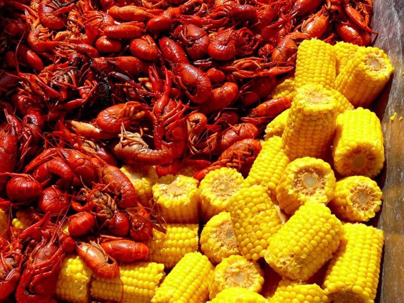 Breaux Bridge Along Bayou Teche With Crawfish Dishes
