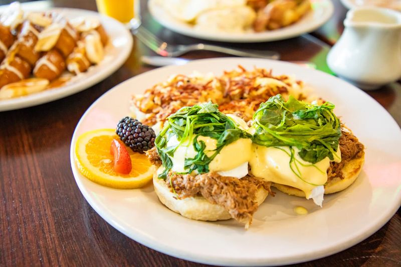 Short Rib Eggs Benedict at Wilma & Frieda's
