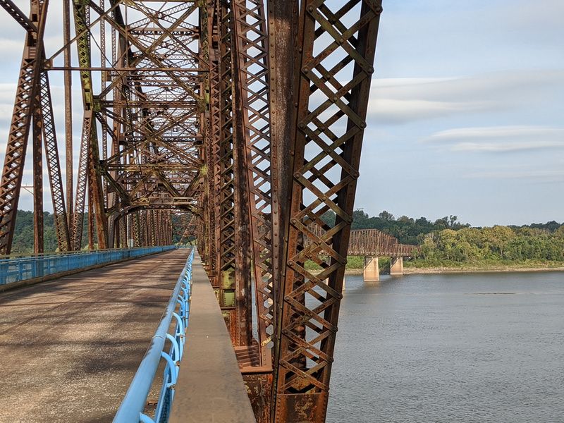 East St. Louis: Chain of Rocks Bridge and the Mississippi