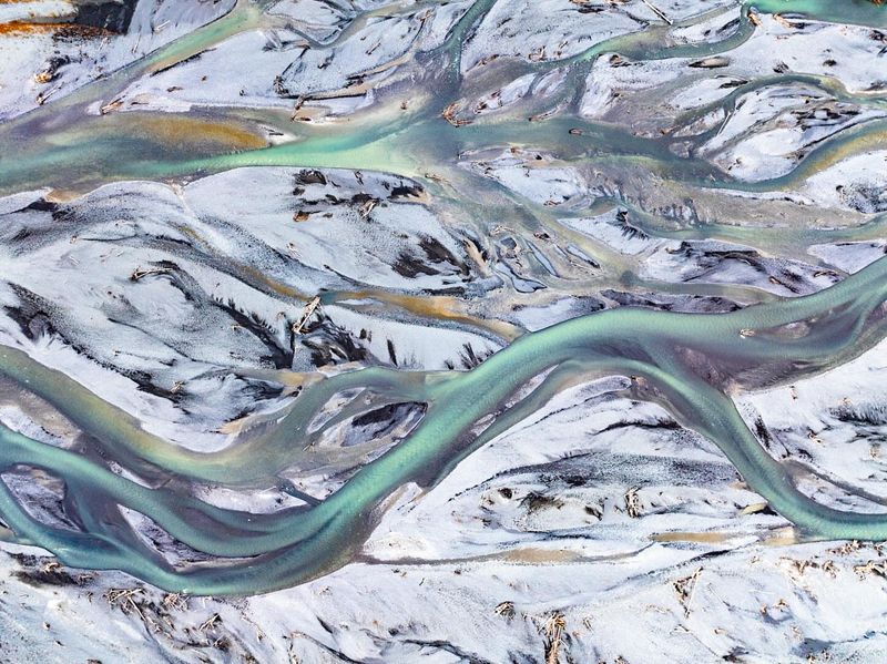 Glacial Silt Creates Milky Turquoise Rivers