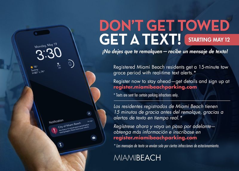 Miami Beach Sends Warning Texts Before Towing