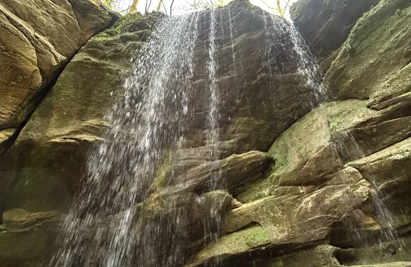 Big Lyons Falls Overlook in Mohican: Waterfall Vista from Above