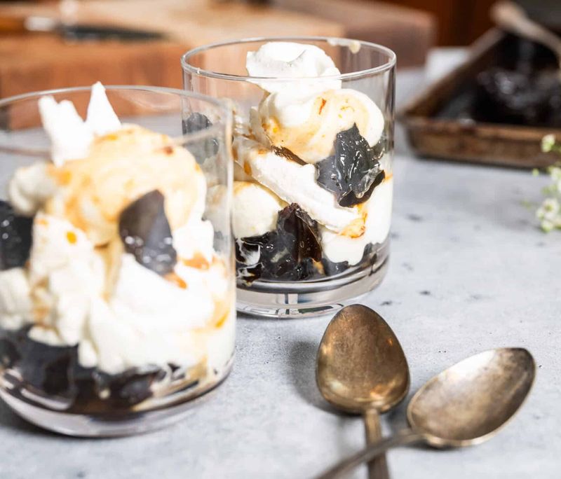 Stewed Prunes With Cream
