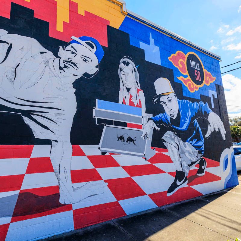 Mills 50 District: Murals and Global Eats