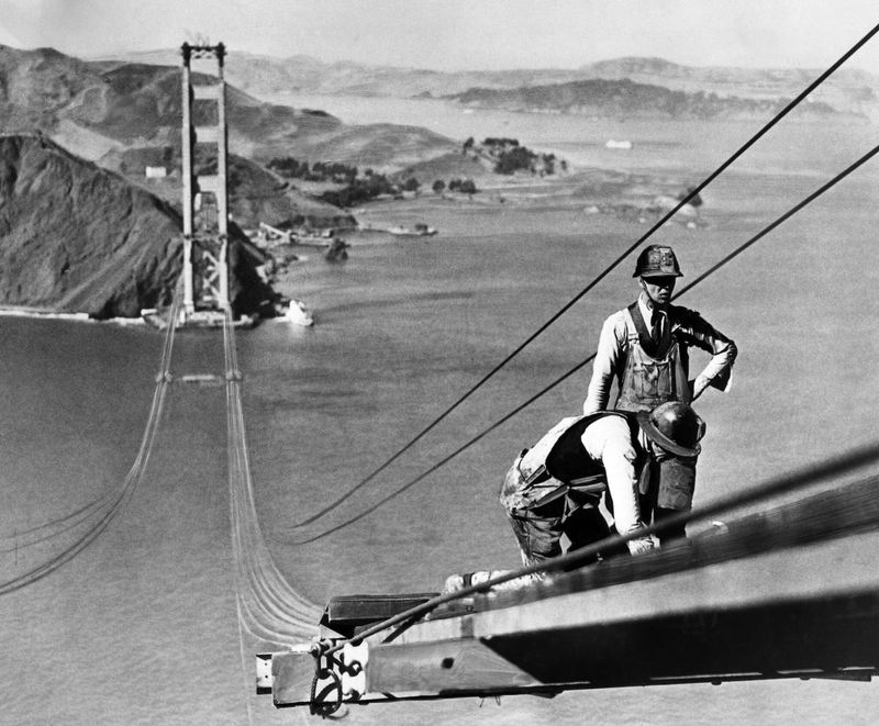 Golden Gate Bridge Before Completion