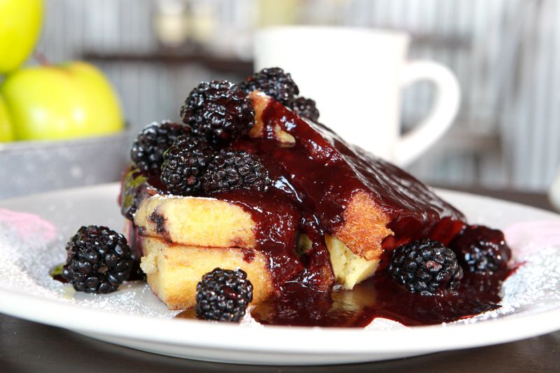 Blackberry Custard French Toast at Wilma & Frieda's