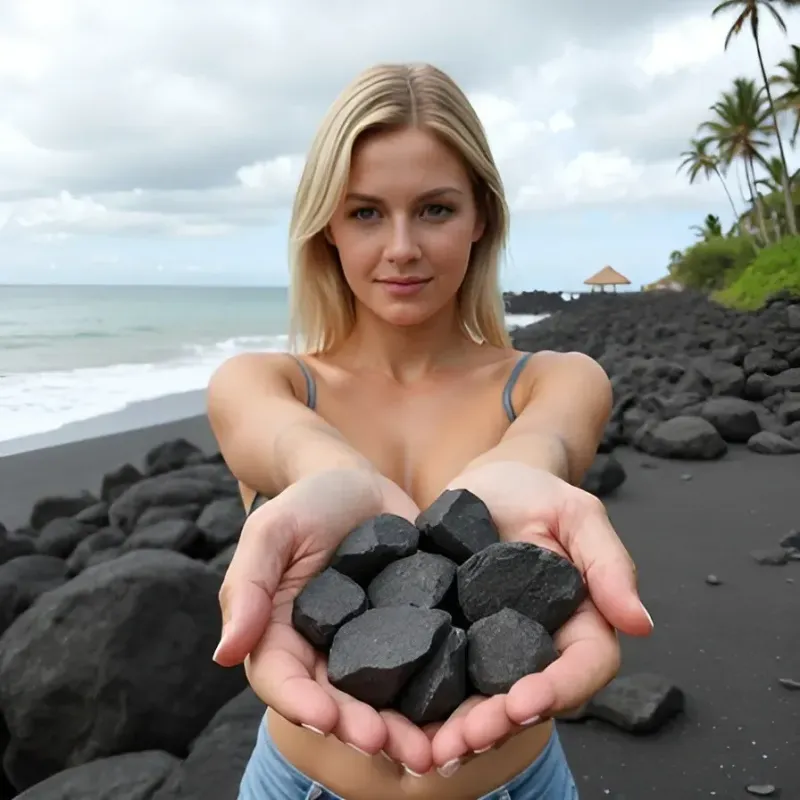Picking Up Lava Rocks