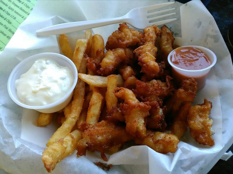 Halibut fish and chips with bite