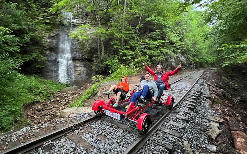 Rail-Biking in Remote Forest Stretches