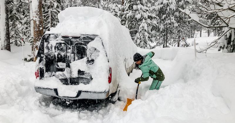Snow shoveling becomes an art form