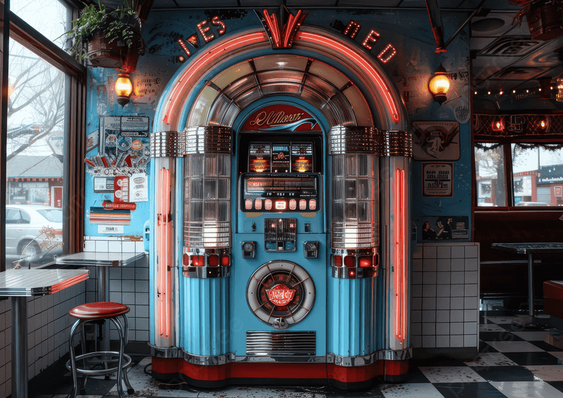 Authentic Jukebox Playing Timeless Hits