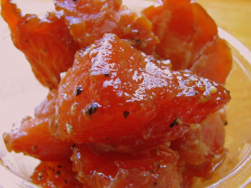 Salmon candy that wins the snack game