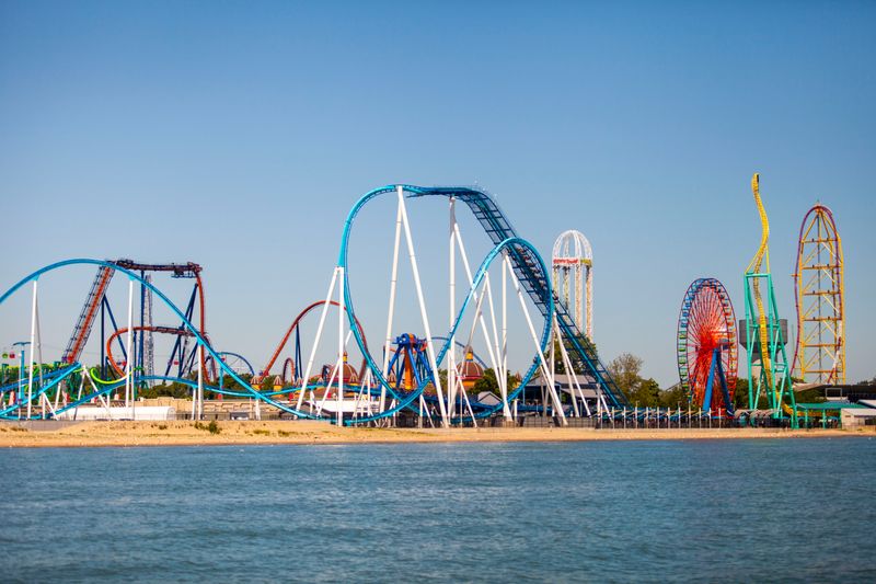 Cedar Point and Sandusky Bay