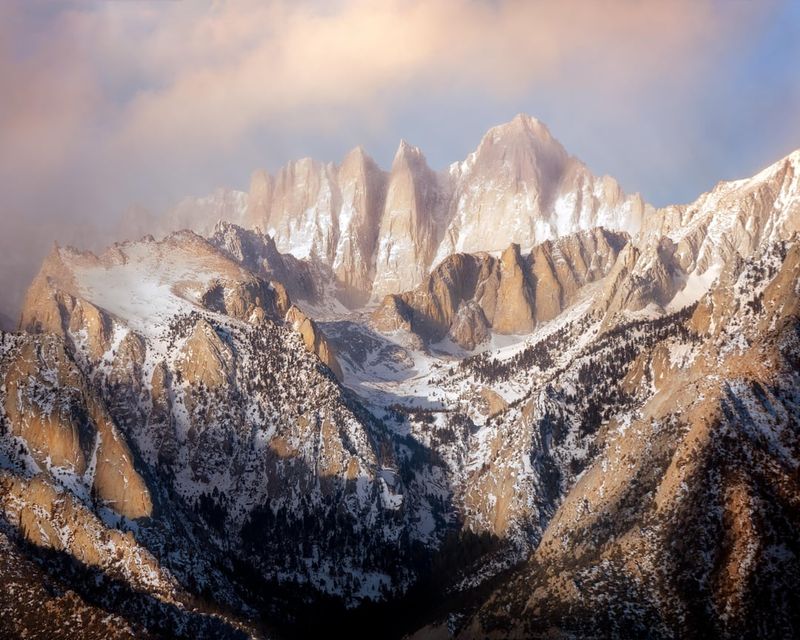 Mountain Views Framed by Seasonal Colors