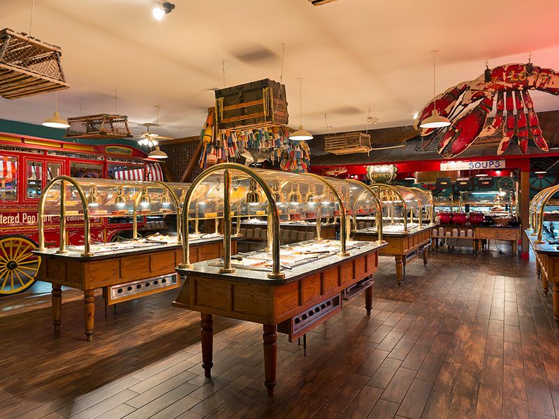 A buffet built on a boatload of shrimp
