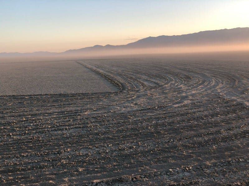 Noise creep on the Black Rock playa