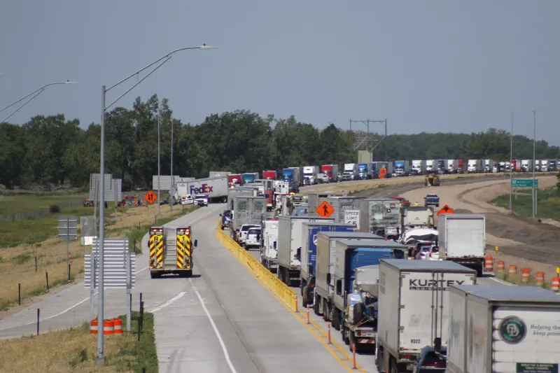 Truck Traffic That Dominates the Interstate