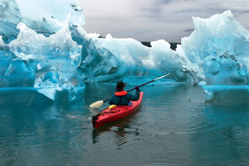 Kayaking Among Icebergs in Tracy Arm Fjord