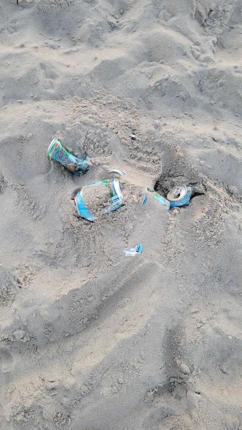 3. Burying Trash in the Sand