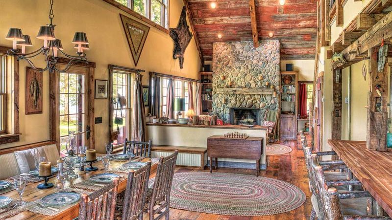 The Cabin’s Rustic Charm by Moonlight