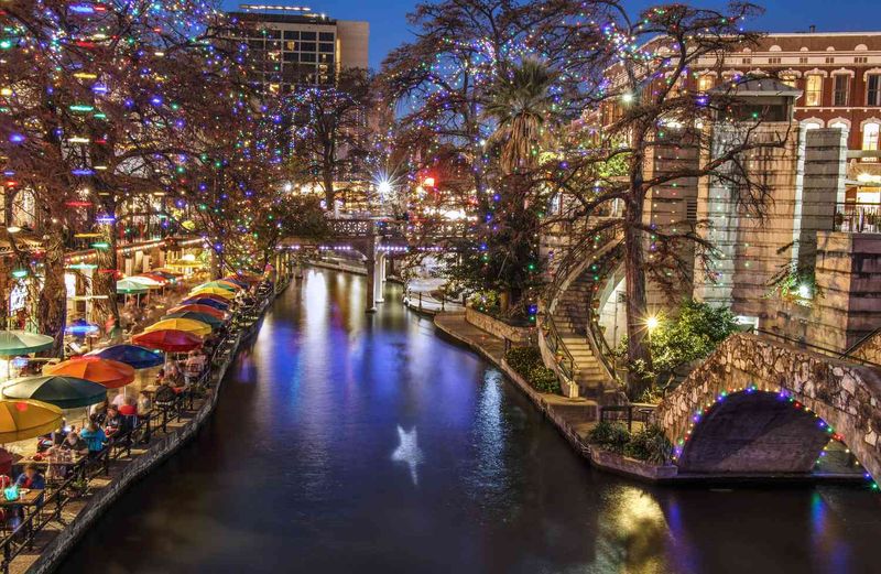 San Antonio River Walk by Night