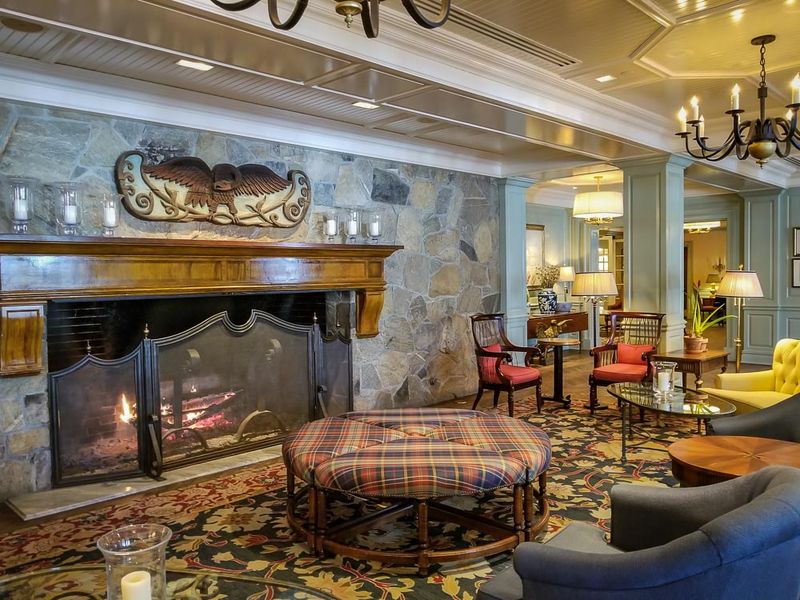 The Grand Fireplace in the Lobby