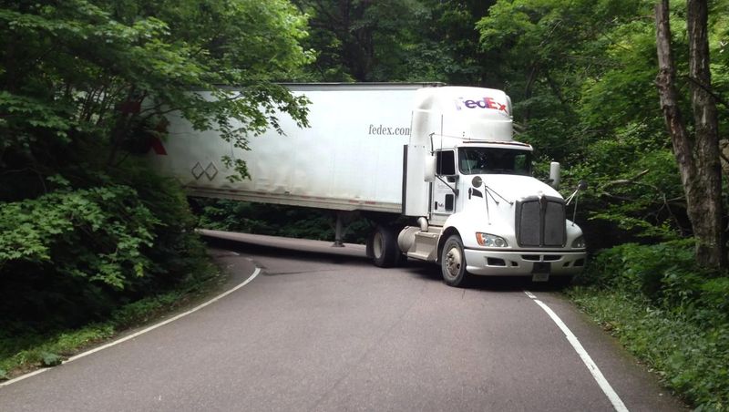 Following GPS into Smugglers Notch with a big rig