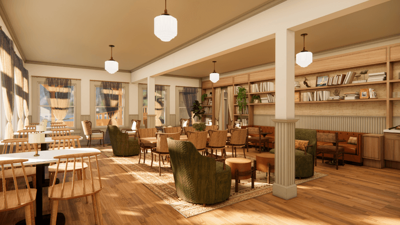 Tables of Content at Sylvia Beach Hotel, Newport