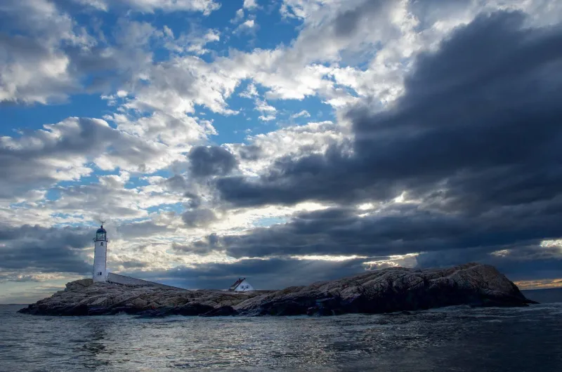 Dramatic White Island Lighthouse Nearby