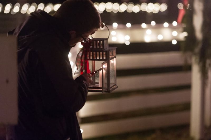 Lantern Walks Along Snow-Dusty Paths