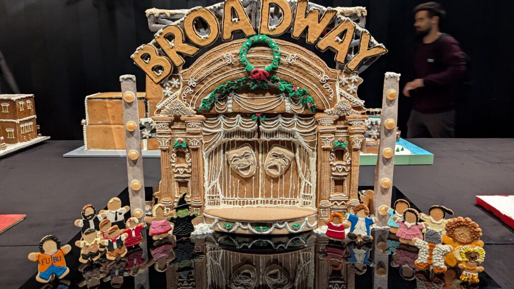 Chiara Klein and Diggle act out their Broadway fantasies in gingerbread!