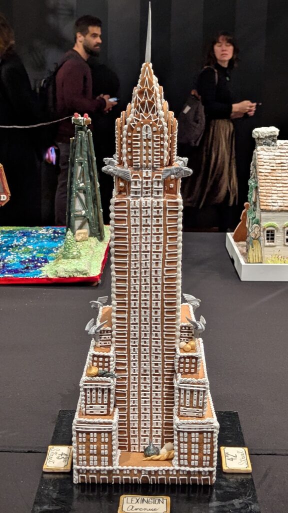 The Chrysler Building immortalized in gingerbread by Dara Salinas Cabrera at the Museum of the City of New York. 