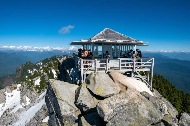 Historic Fire Lookout Tower at the Peak