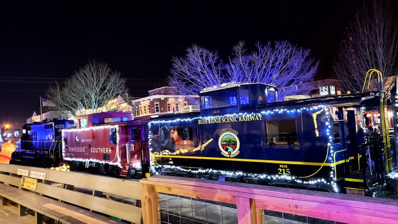 Retro Nightfall: Blue Ridge Main Street