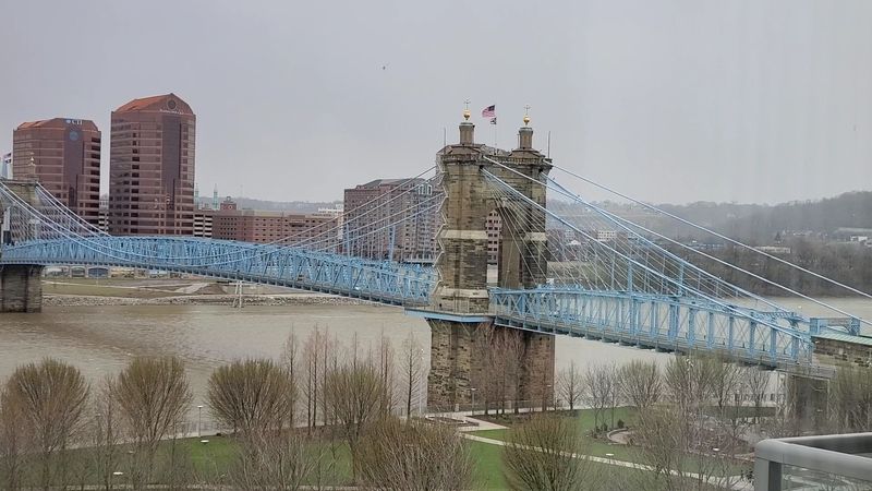 Roebling Pedestrian Footbridge In Winter