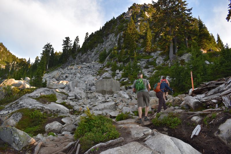Challenging Boulder Field Near Summit