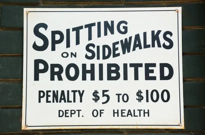 Spitting on Sidewalks is Prohibited