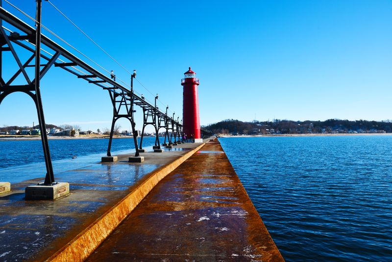 A Lighthouse Glow That Stands Out Against Snow