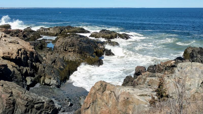 Winter Waves That Bring Spray to the Rocks