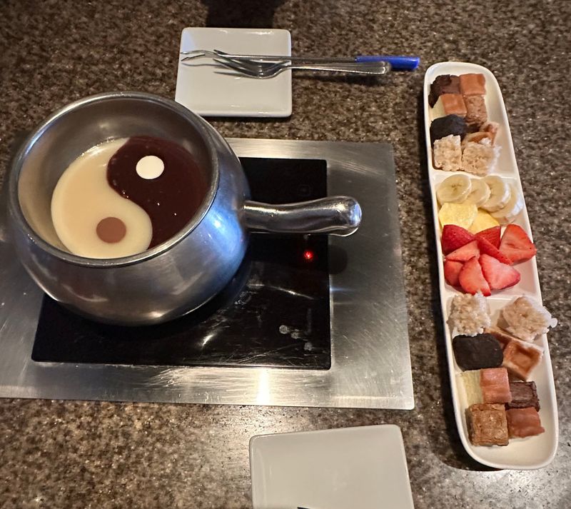 Sharing Dessert and Port Wine by the Fireplace