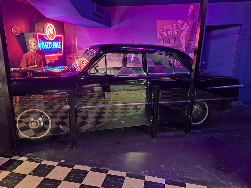 Vintage Neon Sign Collection Illuminating Highway Nostalgia