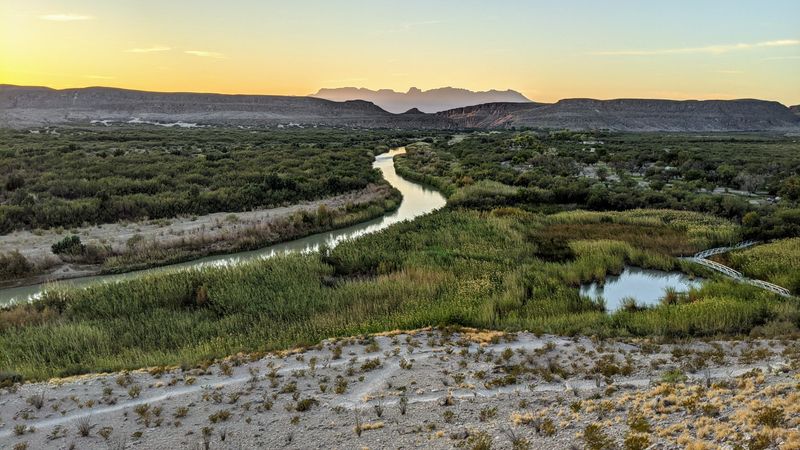 The Rio Grande River Flowing Along Ancient Borders