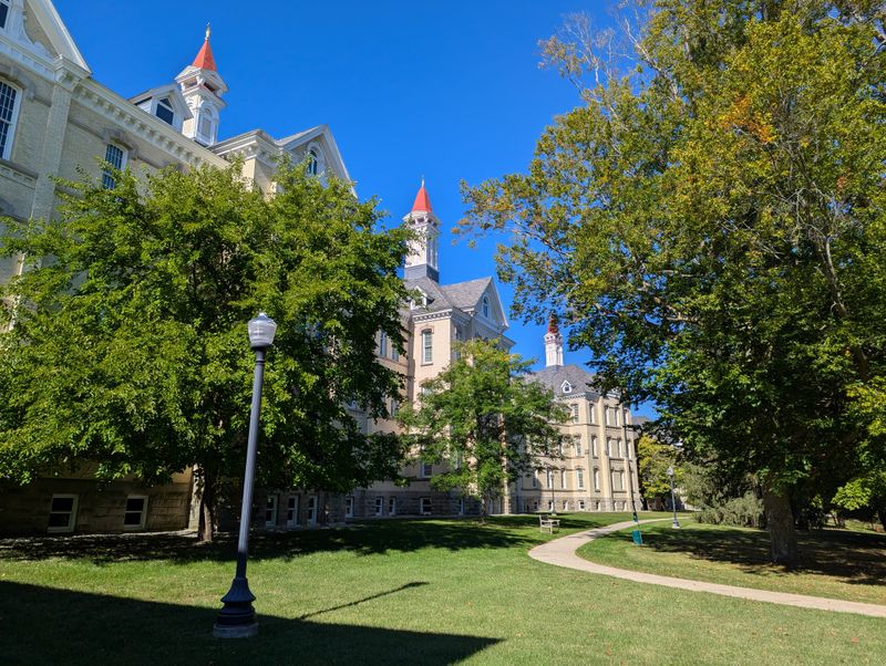 Historic grounds and playground at The Village at Grand Traverse Commons