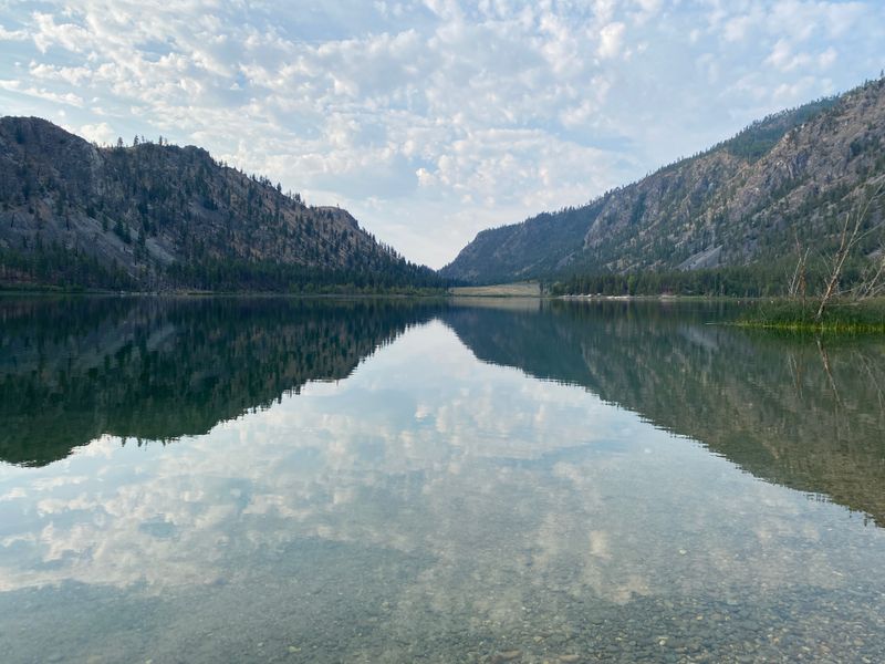 Mountain Lake Backdrop and Big Sky