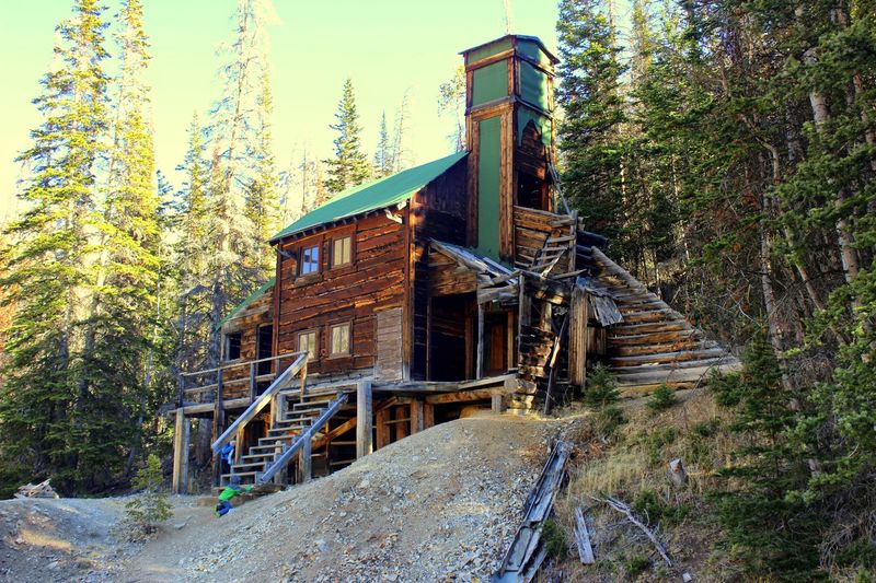 Cabins weathered to silver